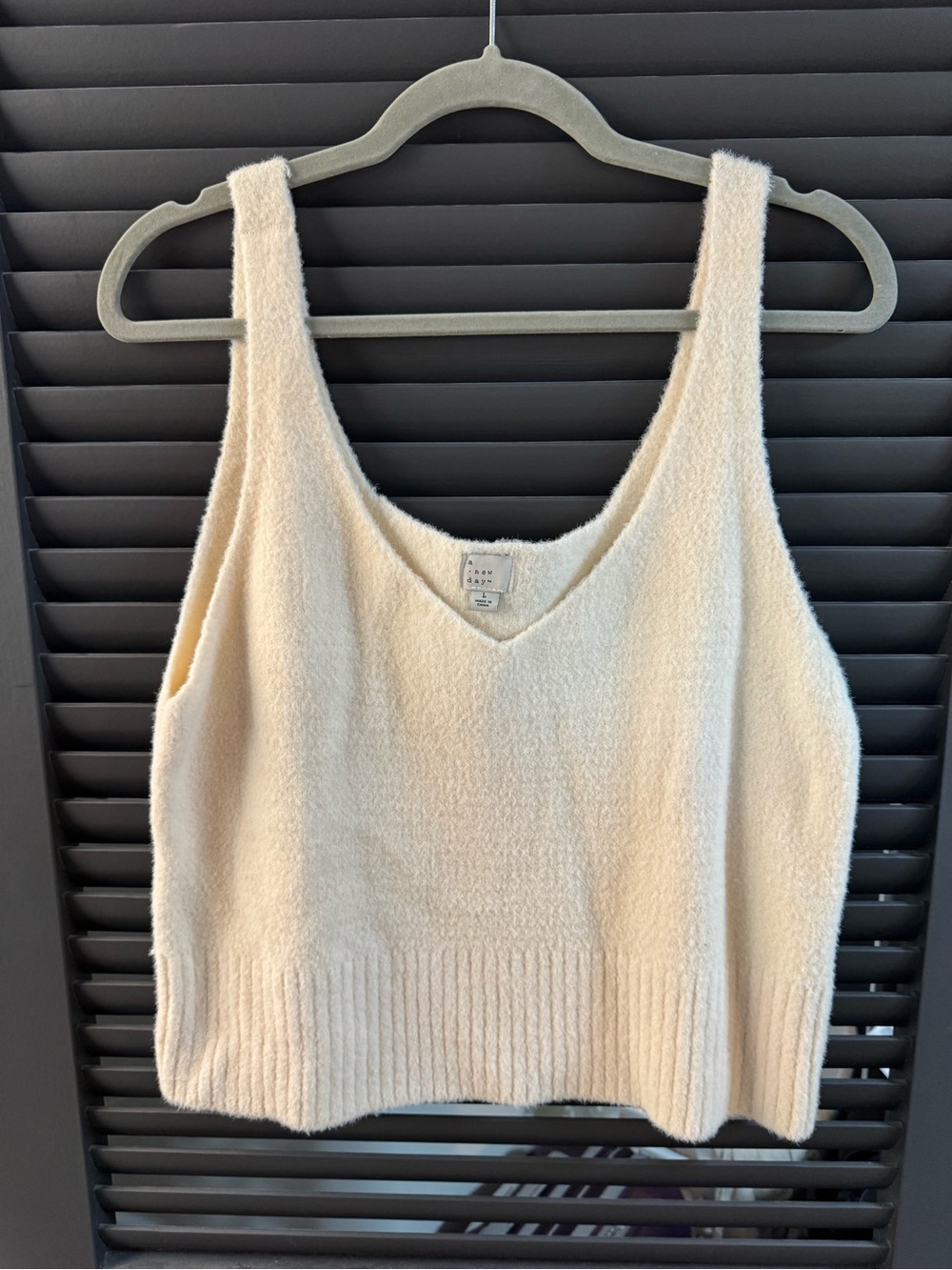 a new day Cream Knit V-Neck Tank